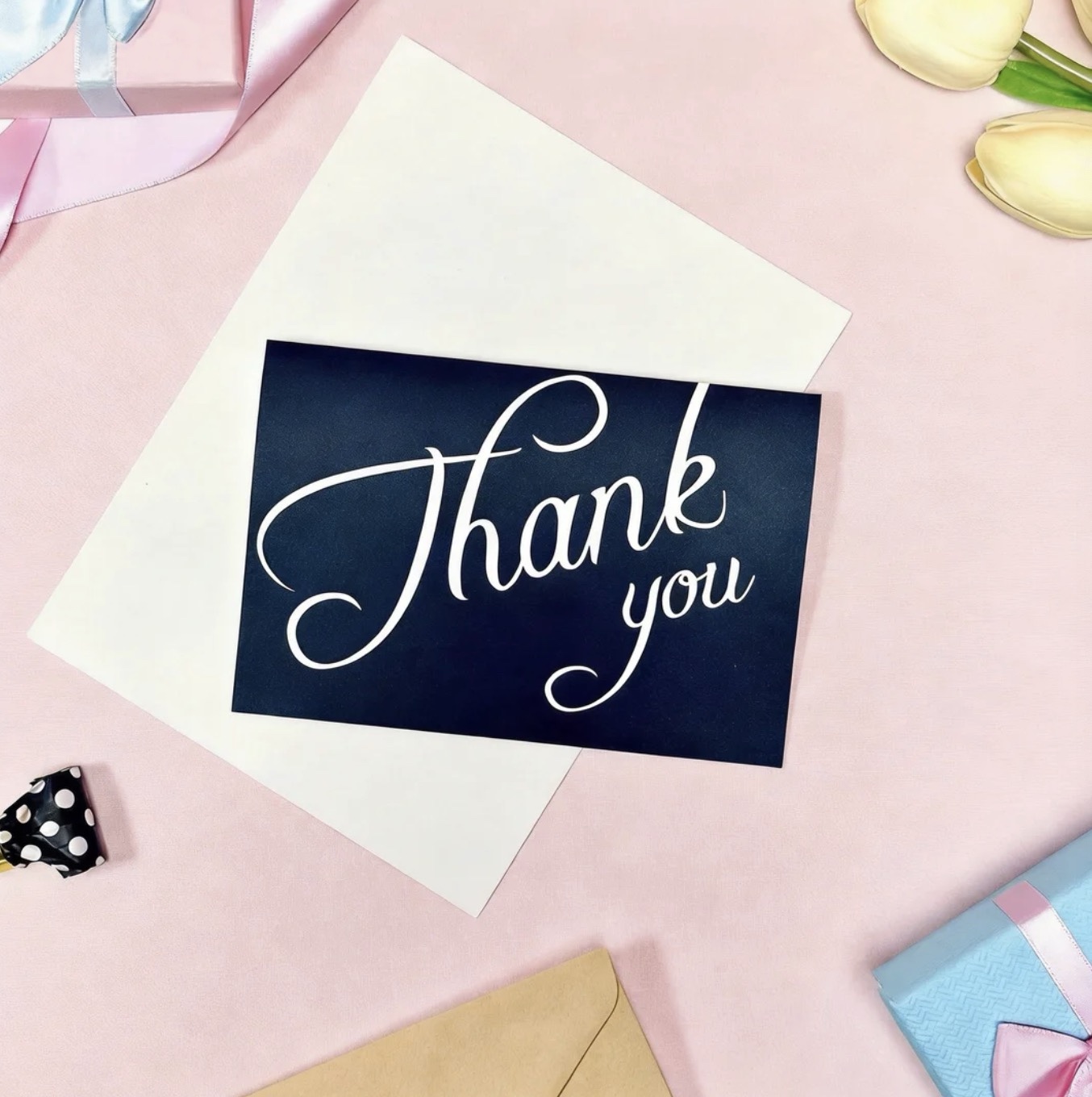 Black Thank You Card