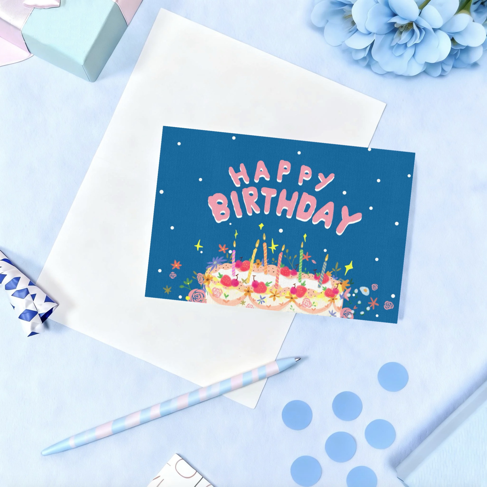 Birthday Card((cherry cake)