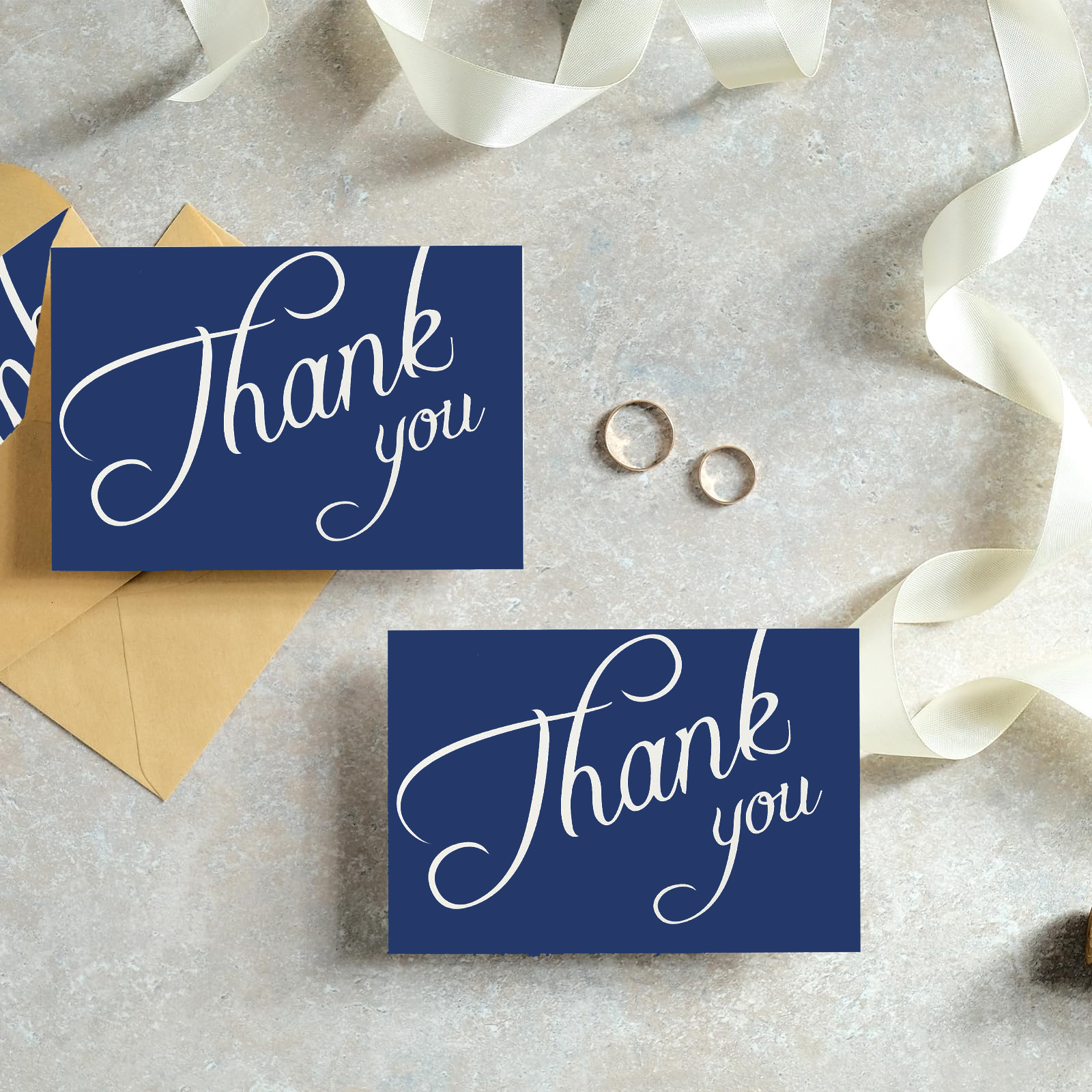 Navy Blue Thank You Cards