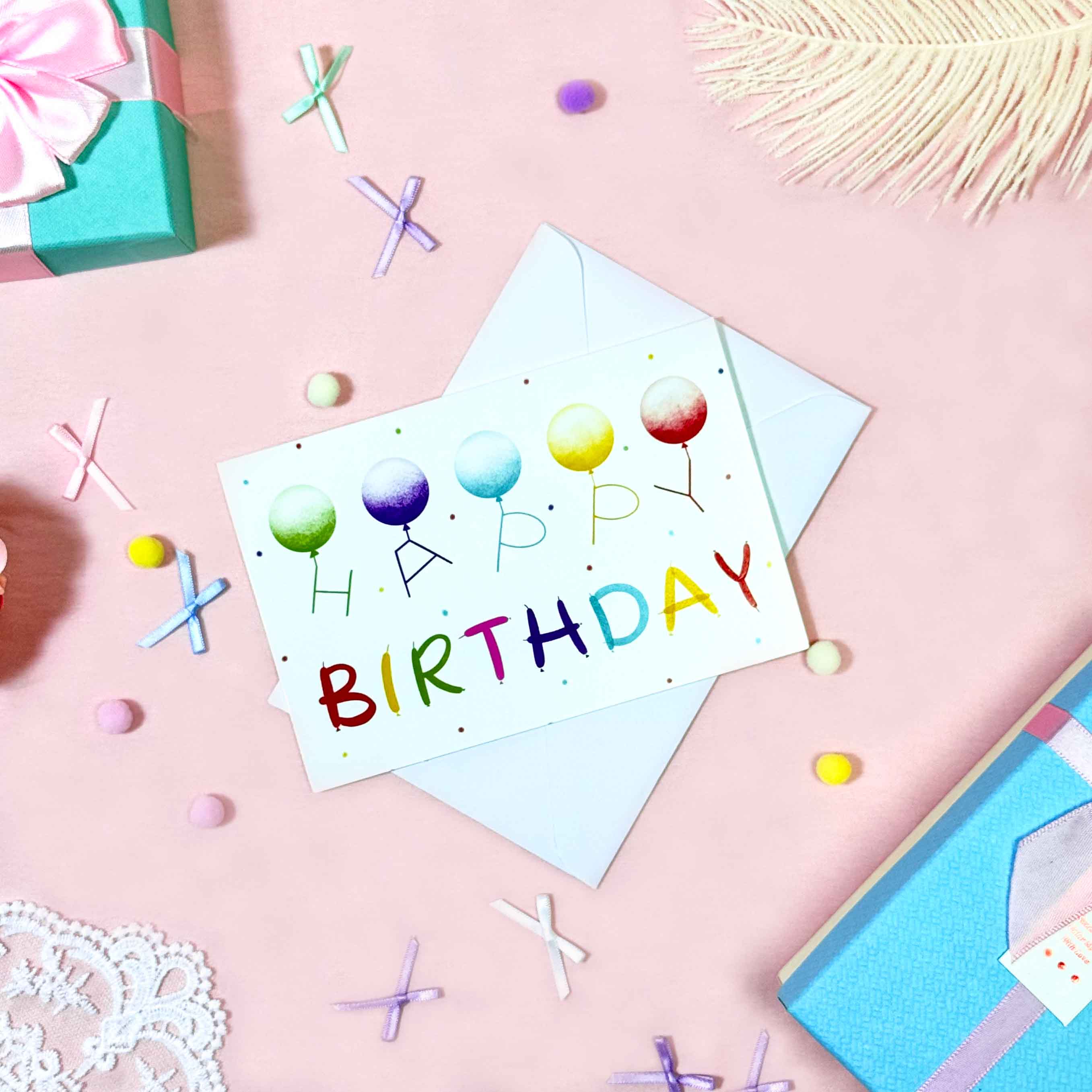 Happy birthday card（balloonn）