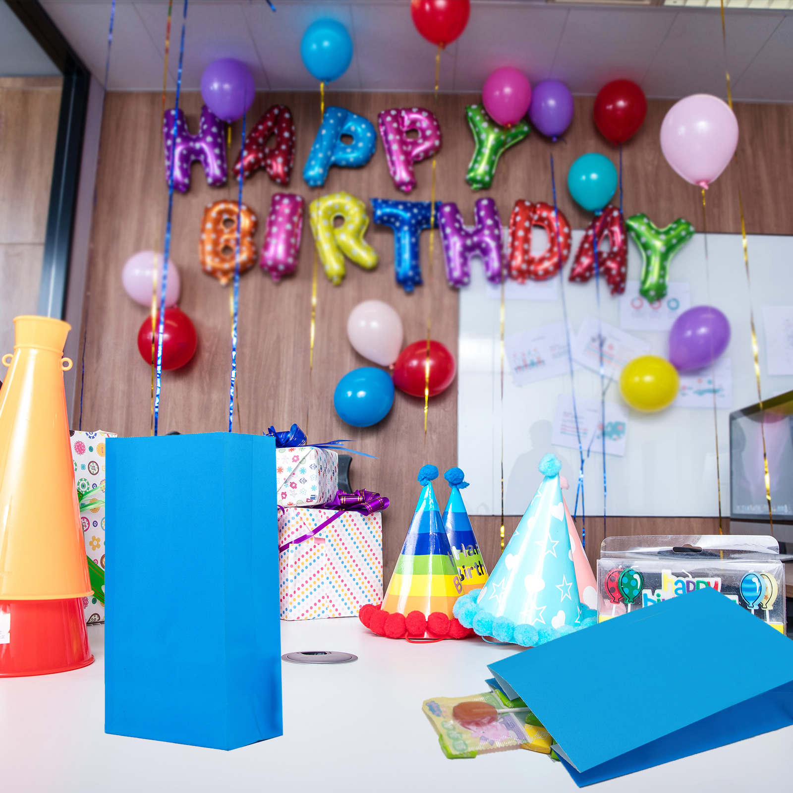 Blue Party Favor Paper Bags