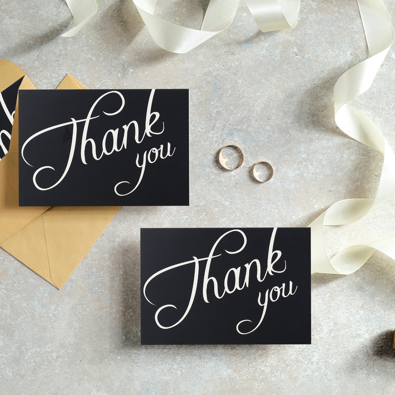 Black Thank You Card